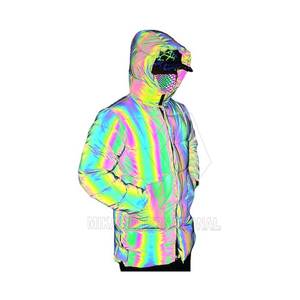 High Quality <b>Men's</b> New Style Sports Windbreaker Waterproof Outdoor <b>Reflective</b> <b>Jacket</b> with Rainbow <b>Reflective</b> Hood for Winter - Product Image 4
