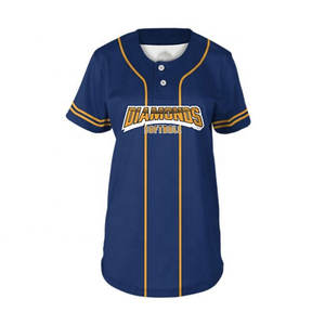 Maillot de Baseball à manches courtes pour femmes, uniforme 100% polyester, impression par Sublimation personnalisée, bon marché, vente en gros, nouvelle collection - Product Image 1