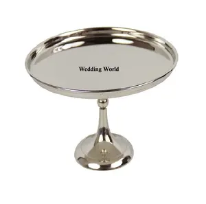 Soporte de pastel de Metal pulido brillante Soporte de pastel de diseñador hecho a mano de alta calidad Soporte de pastel de lujo superventas superior redondo - Product Image 1