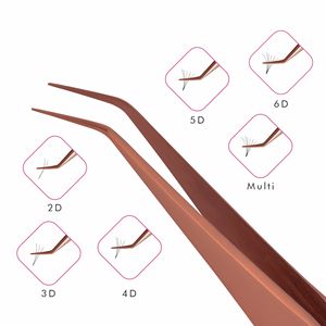 Eyelash Extension Tweezer in Rose Gold Color Volume Str Angle 12mm 35deg Private Label, Eyelash Extension Tweezer Private Label - Product Image 4