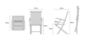 Wood <b>Foldable</b> Outdoor Dining Set <b>Table</b> and Chair Modern <b>Garden</b> Furniture - Product Image 5