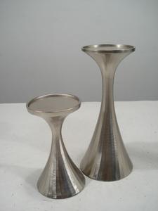 Modern Iron <b>Taper</b> <b>Candle</b> Holder Cone Candlestick Decor Nickel Plated - Product Image 5