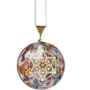 Pendentif Orgone cubique, bijou style Chakra, symbole Orgone, 1 pièce - Product Image 3