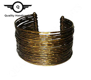 2021 New Arrival Vintage <b>Antique</b> <b>Gold</b> Plated & Brass Metal Wire Cuff Bracelet Fashionable Gift for Women Men & Girls From India - Product Image 2