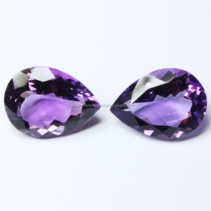 พลอยสีม่วงตัดตามธรรมชาติอัญมณีทรงลูกแพร์หลวมขนาดจี้เหลี่ยมเพชรพลอยเครื่องประดับ DIY ผลิตอเมทิสต์คุณภาพดีที่สุด - Product Image 2