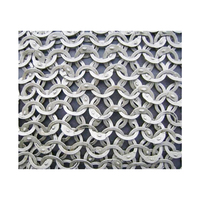 Cotte de mailles Hauberk en métal à manches complètes personnalisées en usine en Inde avec logo à anneau solide riveté plat modèle par fabricant