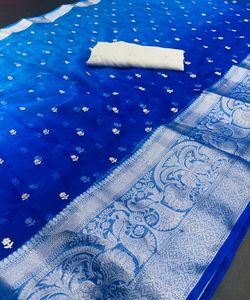 Banarasi Silk Sarees Party Wear Wedding Indian Apparelgarment - Product Image 1