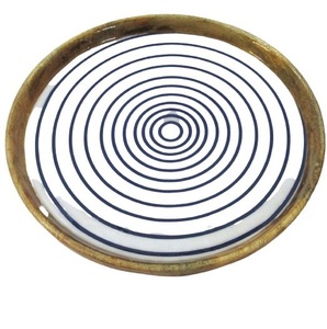 Cuenco de madera para cocina, tazón de metal con acabado de resistencia, tazón de servicio creativo - Product Image 2