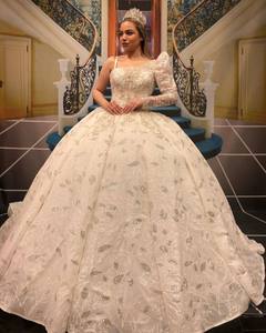 Robe de mariée longue et élégante en mousseline, Satin, Tulle, tenue de soirée, de luxe, de haute qualité, nouveau, - Product Image 2