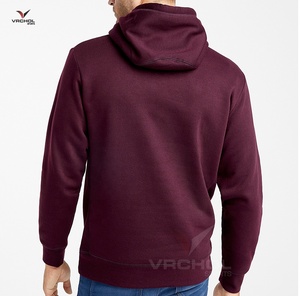 Sweat à capuche uni vierge de sport personnalisé pour hommes de haute qualité Techniques brodées en molleton de polyester Tissage tricoté Imprimé anti-rétrécissement - Product Image 2