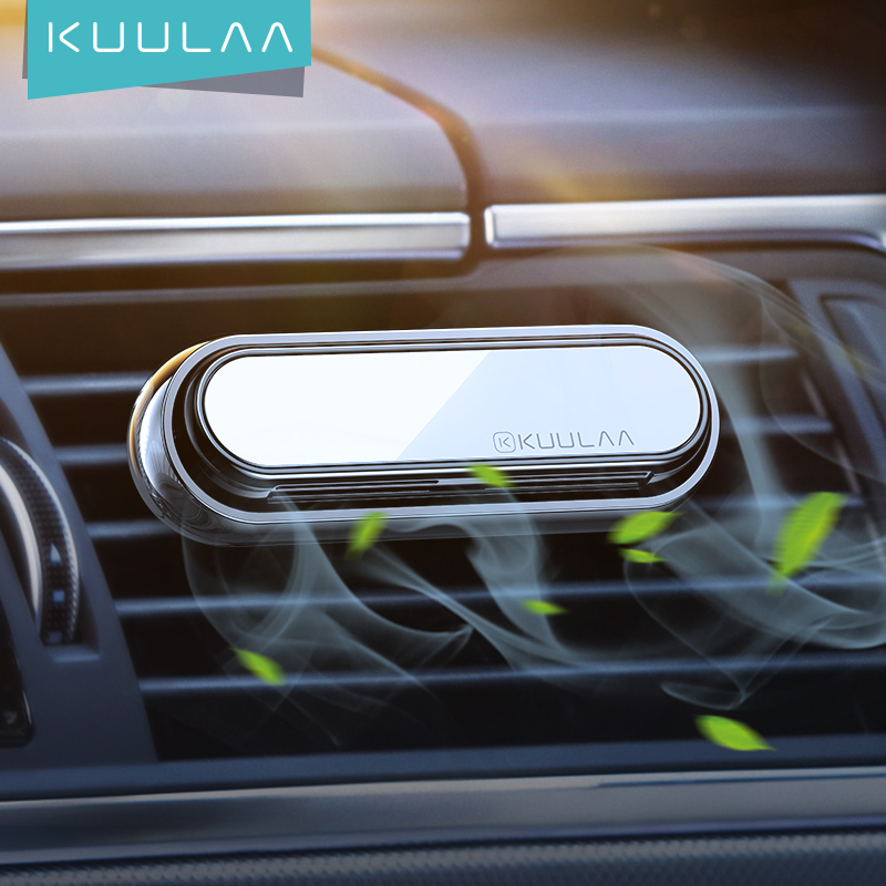 Автомобильный парфюм KUULAA из цинкового сплава, мини-размер, натуральные растительные экстракты, твердый парфюм, автомобильный аромат для выхода воздуха