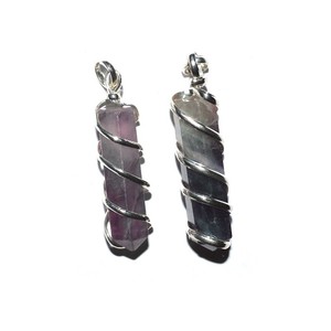 จี้ห้อยดินสอลายดอกไม้หินอาเกต - Product Image 1