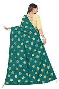 Très belle tenue de cérémonie en coton et soie imprimé Sari avec chemisier Pièce Indienne Femme Porter Bas Prix Vente en gros Surat Ethnique - Product Image 4