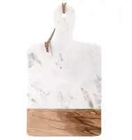 Personalized Rectangle Marble and Wood Cutting Board