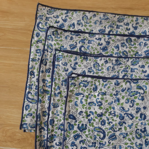 Serviettes en tissu imprimé en coton de haute qualité avec bord de broderie mouchoir festonné accessoires de linge de Table intérieur extérieur - Product Image 4