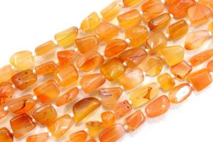 16 \ "ลูกปัดพลอยคาร์เนเลียนธรรมชาติอันยาวนานรูปนักเก็ตผิวเรียบคุณภาพเกรด AAA ผู้ผลิตขายส่งคุณภาพสูง - Product Image 3