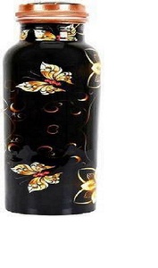 Botella de agua con diseño impreso, 100% de cobre puro negro, 1000 ml, con beneficios para la salud, precio al por mayor - Product Image 2