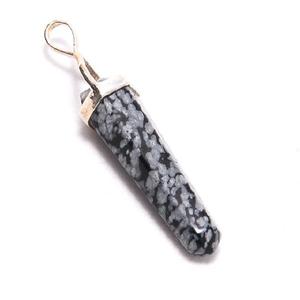 Colgante de lápiz de obsidiana con copos de nieve, bonitos cristales, de la mejor calidad, venta al por mayor - Product Image 3
