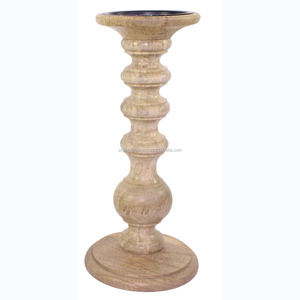 Venta al por mayor, soportes de pilar de vela de madera para bodas, portavelas de madera moderno, pieza central de mesa - Product Image 2