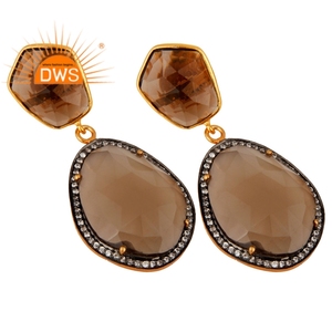 925สเตอร์ลิงเงินธรรมชาติควอตซ์และเพทายสีขาวอัญมณีตุ้งติ้งเครื่องประดับสำหรับผู้หญิงของขวัญสำหรับผู้หญิงสำหรับเธอ - Product Image 2