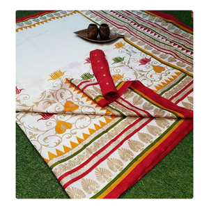 Saris en soie douce Patola pour adultes emballage personnalisé sari en coton ethnique pour occasions spéciales vêtements indiens et pakistanais - Product Image 1