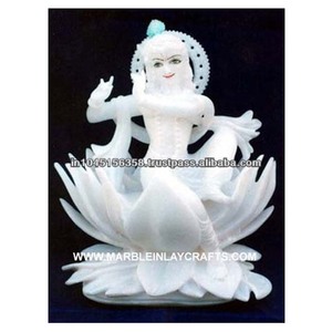 Krishna Statue from Spotless White Marble - Product Image 1