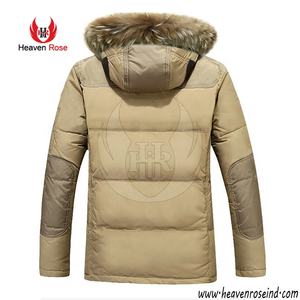 Chaqueta de plumón para hombre, abrigo grueso y cálido de piel de Color sólido con capucha, informal, a la moda - Product Image 2