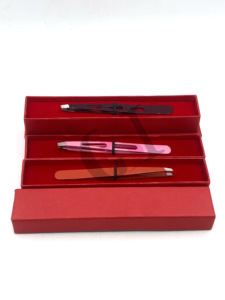 Revêtement en poudre de couleur différente professionnelle Logo personnalisé pince à épiler d'extension de sourcil en acier inoxydable Instruments de beauté à pointe argentée - Product Image 6