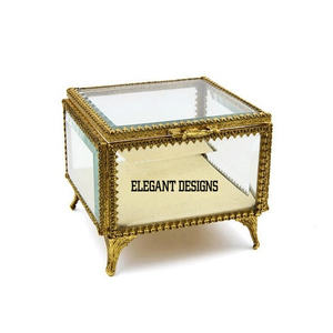 ชุดกล่องเครื่องประดับโลหะทอง2ชิ้นดีไซน์คลาสสิกของตกแต่งบ้านทำด้วยมือชุบทอง - Product Image 6