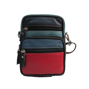 Bolso bandolera de viaje de cuero negro genuino con elegante cierre de cremallera - Product Image 2