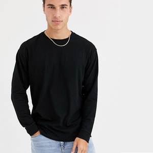 New Arrival Men's 100% Cotton <b>Black</b> And Yellow Long Sleeves Plain T-<b>Shirts</b> With Your Own Logo - Product Image 2