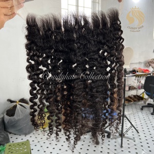 Cabello Humano Natural Vietnamita Virgen HD, Frontal de Encaje Completo Transparente, Puede Usarse para Hacer Pelucas de Todos los Tamaños, Cabello Virgen - Product Image 1