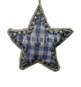 Modern Stylish X-Mas <b>Hanging</b> Cloth Star Beads Ornament <b>Christmas</b> <b>Tree</b> Decorations - Product Image 3