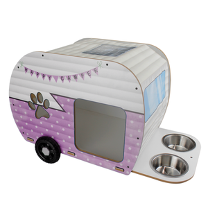 Maison pour chat en bois classique et en acier inoxydable écologique pour chats et petits chiens 5 mm d'épaisseur 42x34x52 cm - Product Image 4