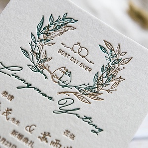 Carte de remerciement en coton avec impression personnalisée, carton d'invitation pour mariage, livraison gratuite pas cher - Product Image 3