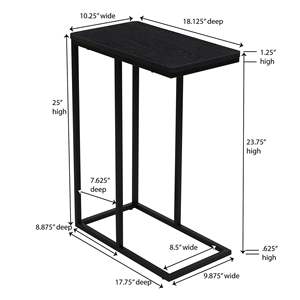 Luxury Modern <b>Round</b> <b>Side</b> <b>Table</b> <b>With</b> Iron Frame and Black Wood Top Coffee Accent End <b>Table</b> for Living Room Decor - Product Image 5