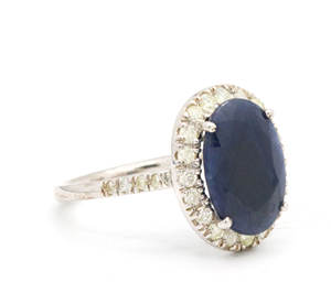 Vente en gros de bague en argent sterling 925 faite à la main pierre précieuse saphir bleu de forme ovale naturelle avec diamant certifié IGI pour les fêtes - Product Image 6