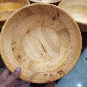 Bol de service à salade en bois d'acacia fait main de qualité supérieure, style corne d'ivoire polie, écologique, sans danger pour les aliments, taille personnalisée, artisanal - Product Image 1