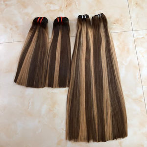 Cheveux bruts vietnamiens les plus vendus de haute qualité Super Double Drawn Piano Color Balayage Hair Highlights - Product Image 3