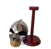 Casco de Gladiador Medieval Maximus para Reenactment, Plateado, Resistente al Óxido, Acabado Antiguo Pulido, Técnica de Corte a Troquel, Armadura de Guerrero Metálica