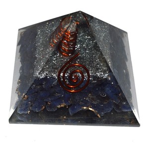 Get Online Blue Aventurine Orgone Pyramids with Crystal Point : Blue Aventurine Orgone Pyramids with Crystal Point for Sale - Product Image 1