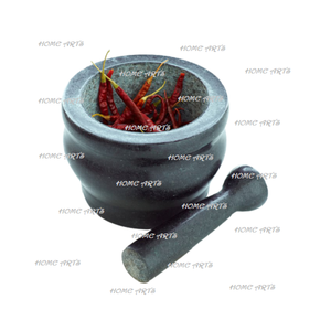 Mortero y Maja de mármol hechos a mano, molinillo de especias de forma redonda de primera calidad con MAJA para uso doméstico en la cocina - Product Image 4