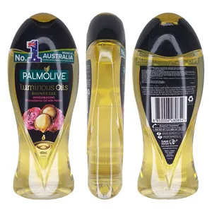 Palmoliv gel de banho corporal invisível, óleo de macadânia com garrafa de peônia 400ml x 24
