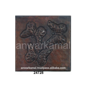 Tuile antique de conception de papillon de cuivre pour la décoration de mur intérieur moderne pour des applications d'hôtel - Product Image 1