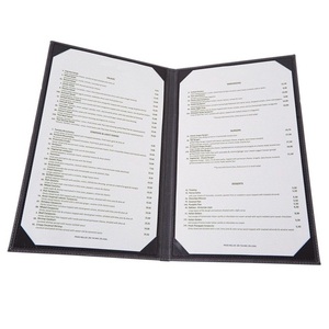 ปกเมนูหนังแท้สีดำสุดหรูสำหรับโรงแรม/ร้านอาหาร/บาร์ พร้อมโลโก้สั่งทำพิเศษ - Product Image 1