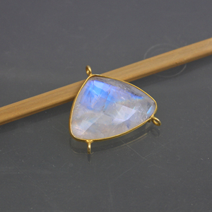 Moonstone Gemstone Fancy Shape Bezel Size Micky <b>Mouse</b> Stone Loop Connector Charm Pendant Jewelry - Product Image 1