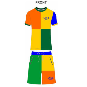 เซ็ตเสื้อยืดกางเกงขาสั้นสำหรับผู้ชายชุดเสื้อยืดกางเกงขาสั้นสำหรับฤดูร้อนชุดเสื้อยืดสีแบบสั้นออกแบบโลโก้ได้ตามที่ต้องการสำหรับผู้ชาย - Product Image 2