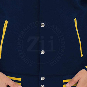 Vestes en toile Letterman personnalisées grande taille pour hommes avec col montant et broderie Couleur et design personnalisés - Product Image 5