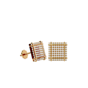 Exclusivos Pendientes de Diamantes Naturales de Corte Redondo en Oro de 10K, 1/2 TCW, Cierre de Rosca Seguro, Diseño de Lujo, Brillo Premium - Product Image 1