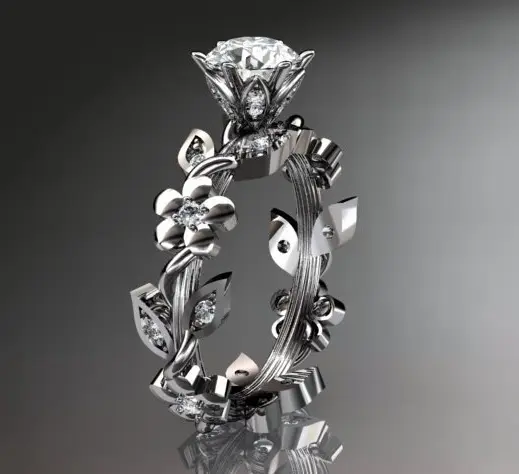Enormes Design Moissan ite farbloser Diamant DEF-zertifizierter Solitär ring 10 Karat/14 Karat Weißgold Niedriger Preis weltweite Lieferung